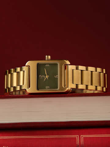 The Ivory Rectangle Watch - Gold