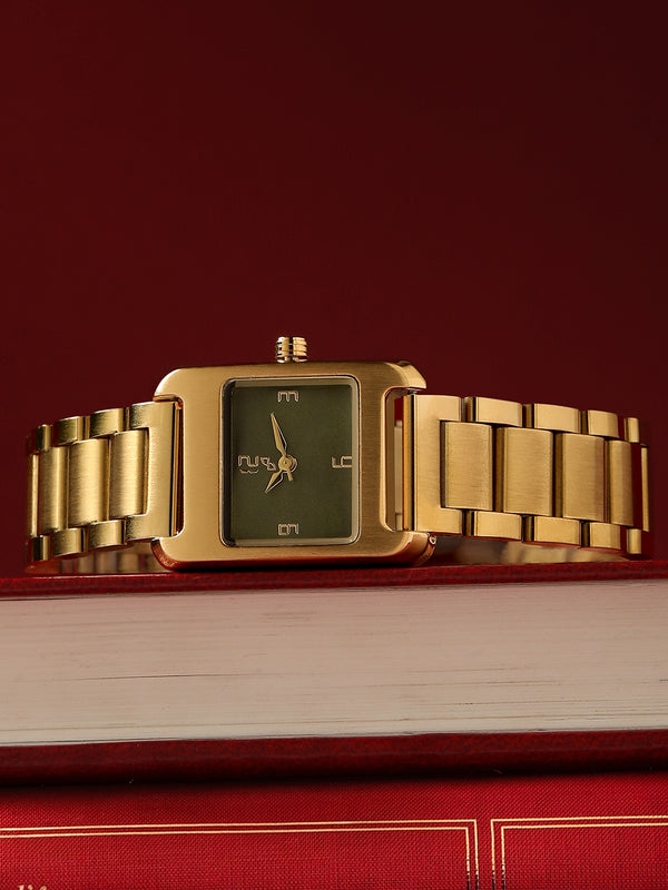 The Ivory Rectangle Watch - Gold