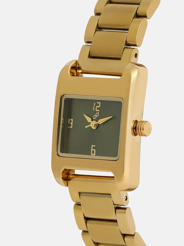 The Ivory Rectangle Watch - Gold