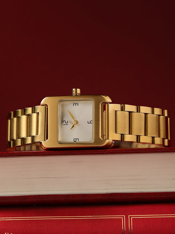 The Ivory Rectangle Watch - Gold