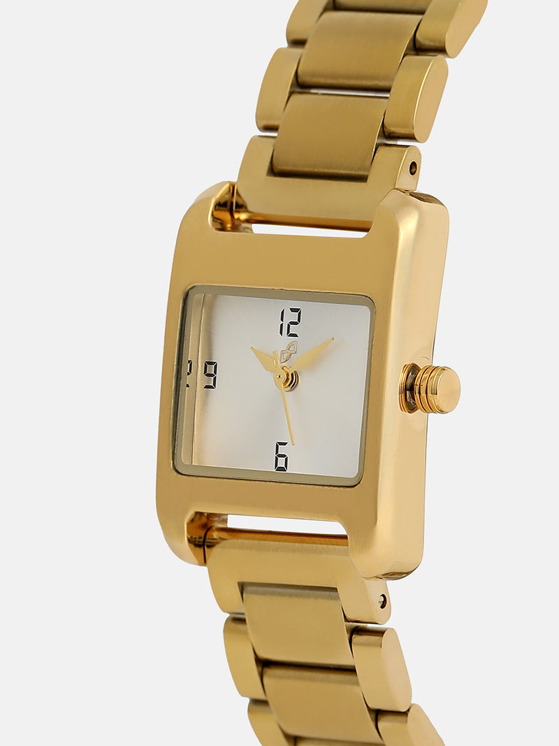 The Ivory Rectangle Watch - Gold