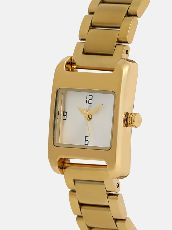 The Ivory Rectangle Watch - Gold