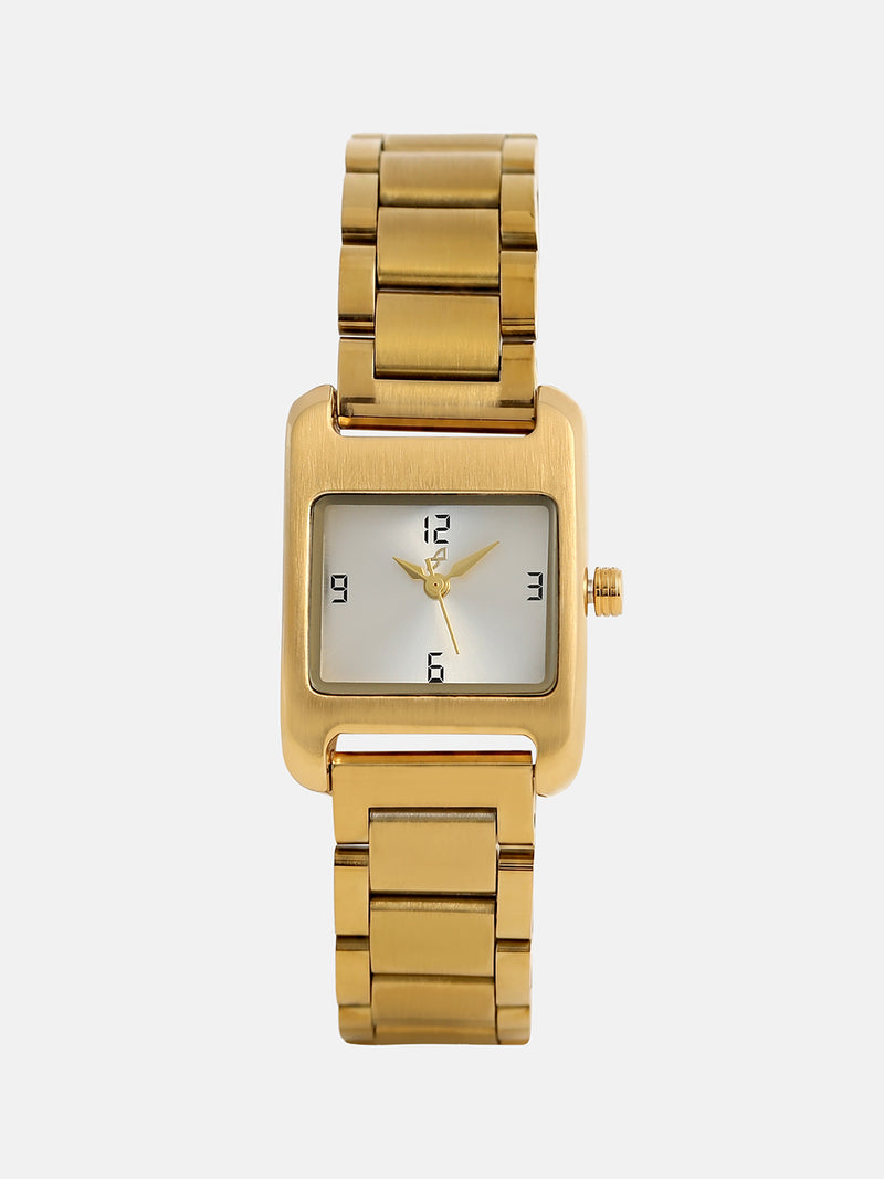 The Ivory Rectangle Watch - Gold