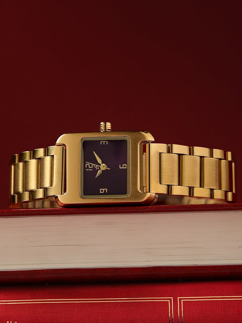 The Ivory Rectangle Watch - Gold