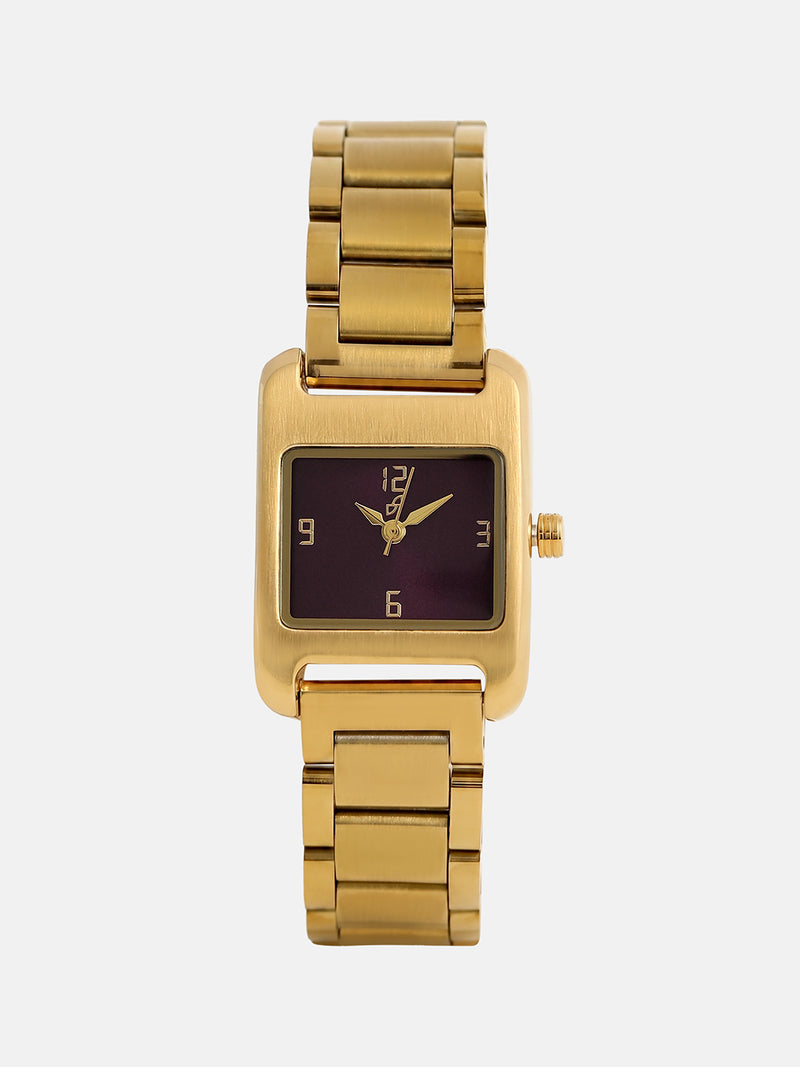 The Ivory Rectangle Watch - Gold