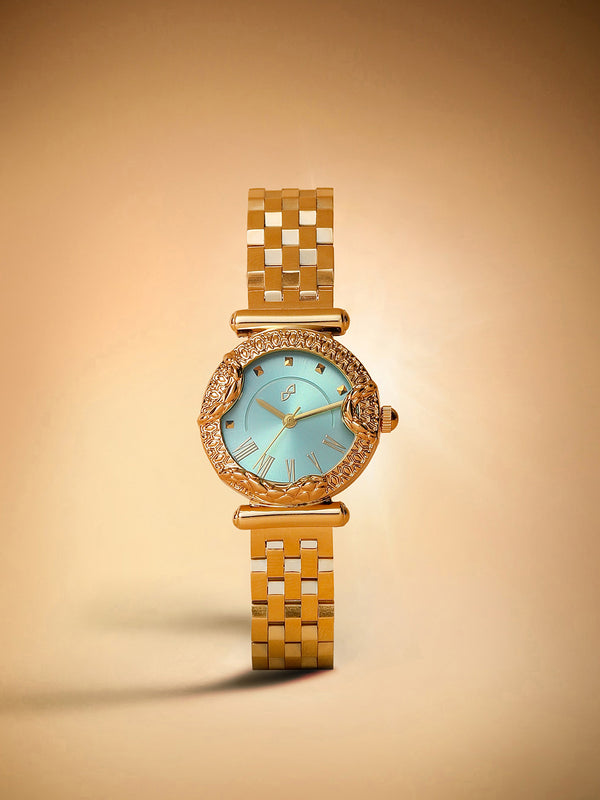 The Sapphire Marble Watch - Gold
