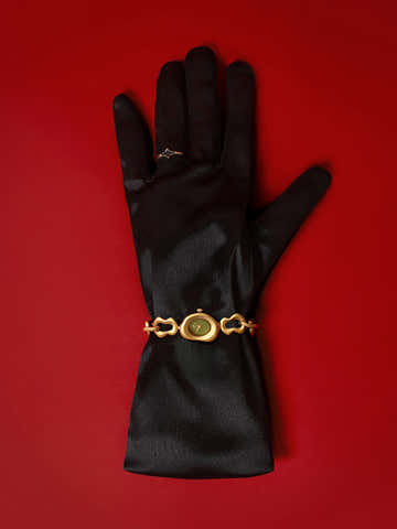 The Emerald Charm Chain Watch - Gold