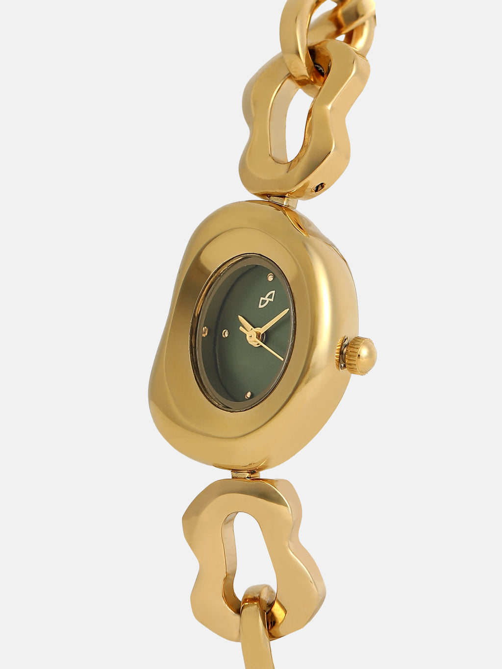 The Emerald Charm Chain Watch - Gold