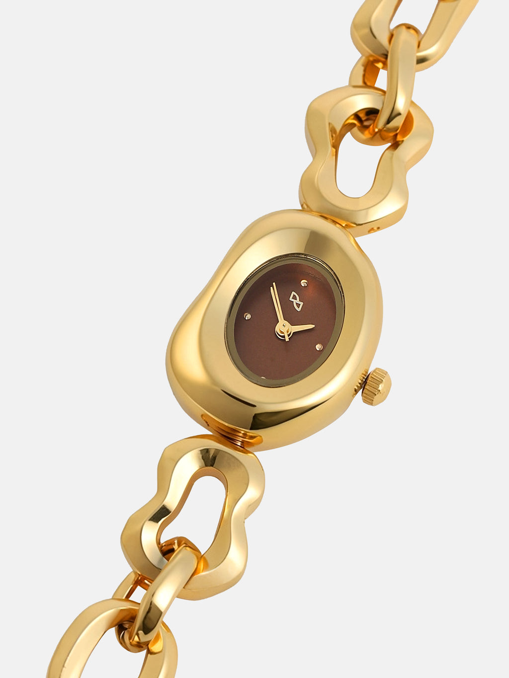 The Emerald Charm Chain Watch - Gold