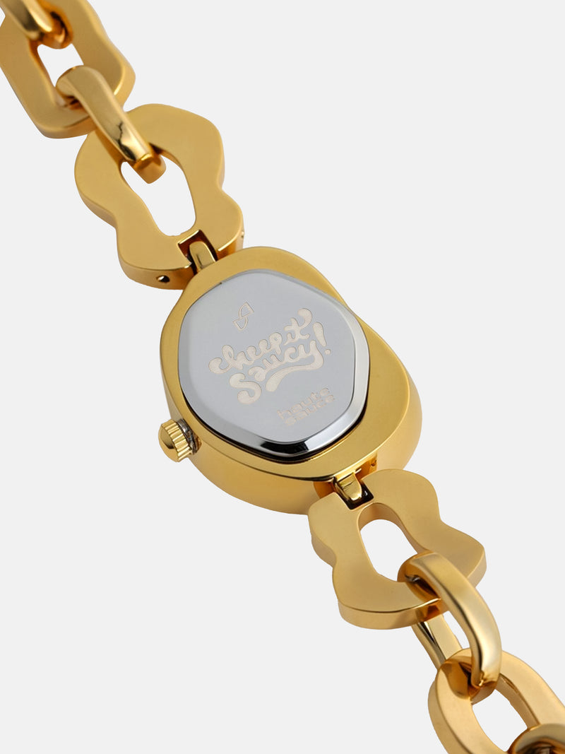 The Emerald Charm Chain Watch - Gold