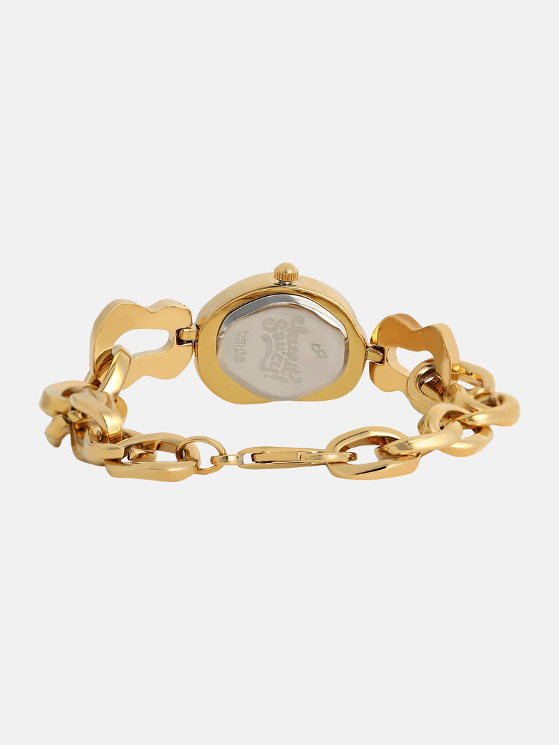 The Emerald Charm Chain Watch - Gold