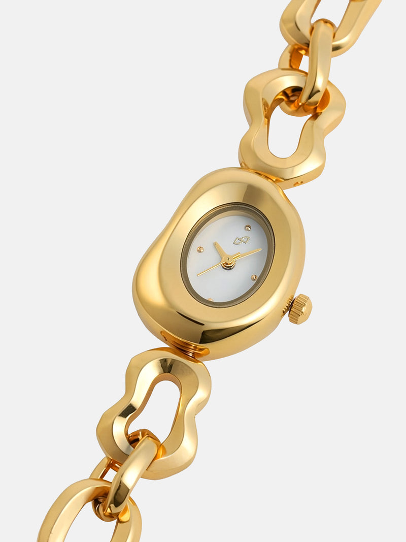 The Emerald Charm Chain Watch - Gold