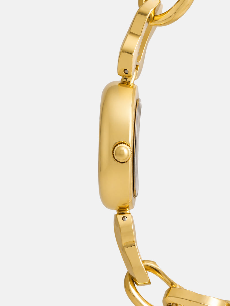 The Emerald Charm Chain Watch - Gold