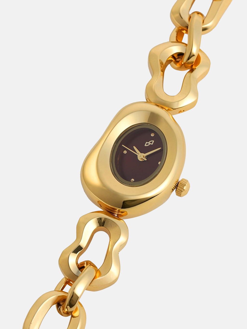 The Emerald Charm Chain Watch - Gold