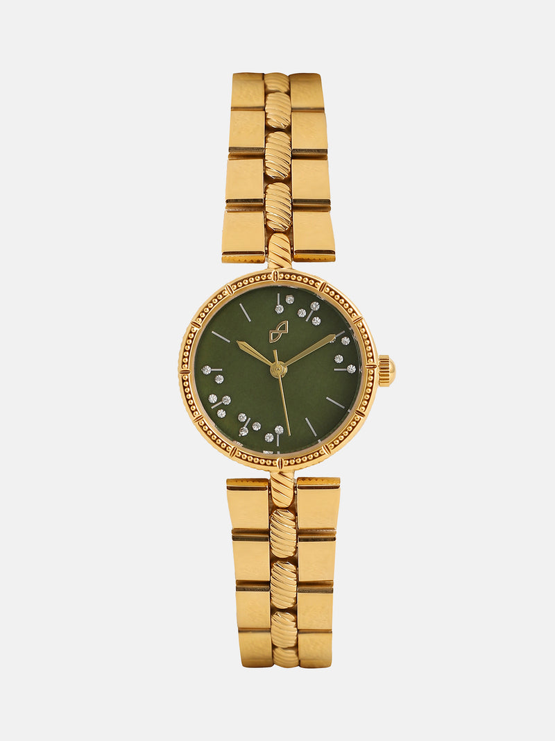 The Ruby Crystal Chain Watch - Gold