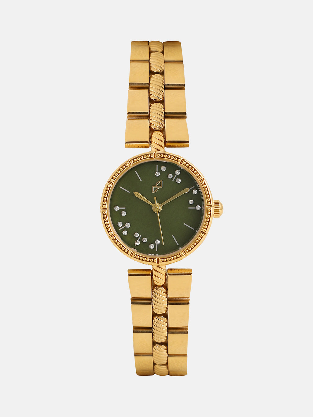 The Ruby Crystal Chain Watch - Gold