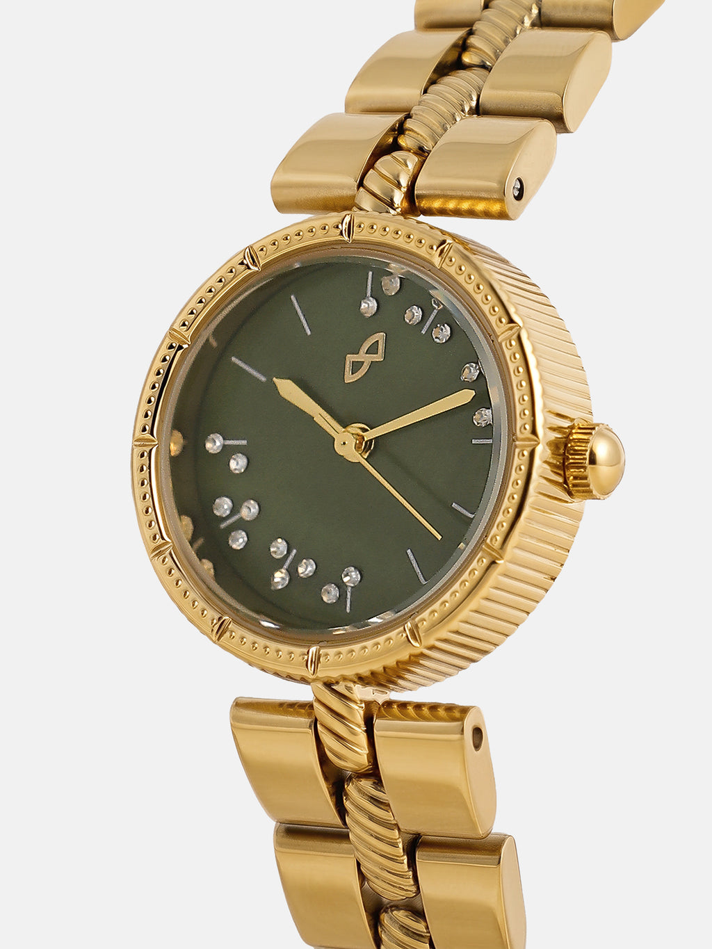 The Ruby Crystal Chain Watch - Gold