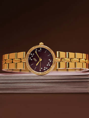 The Ruby Crystal Chain Watch - Gold