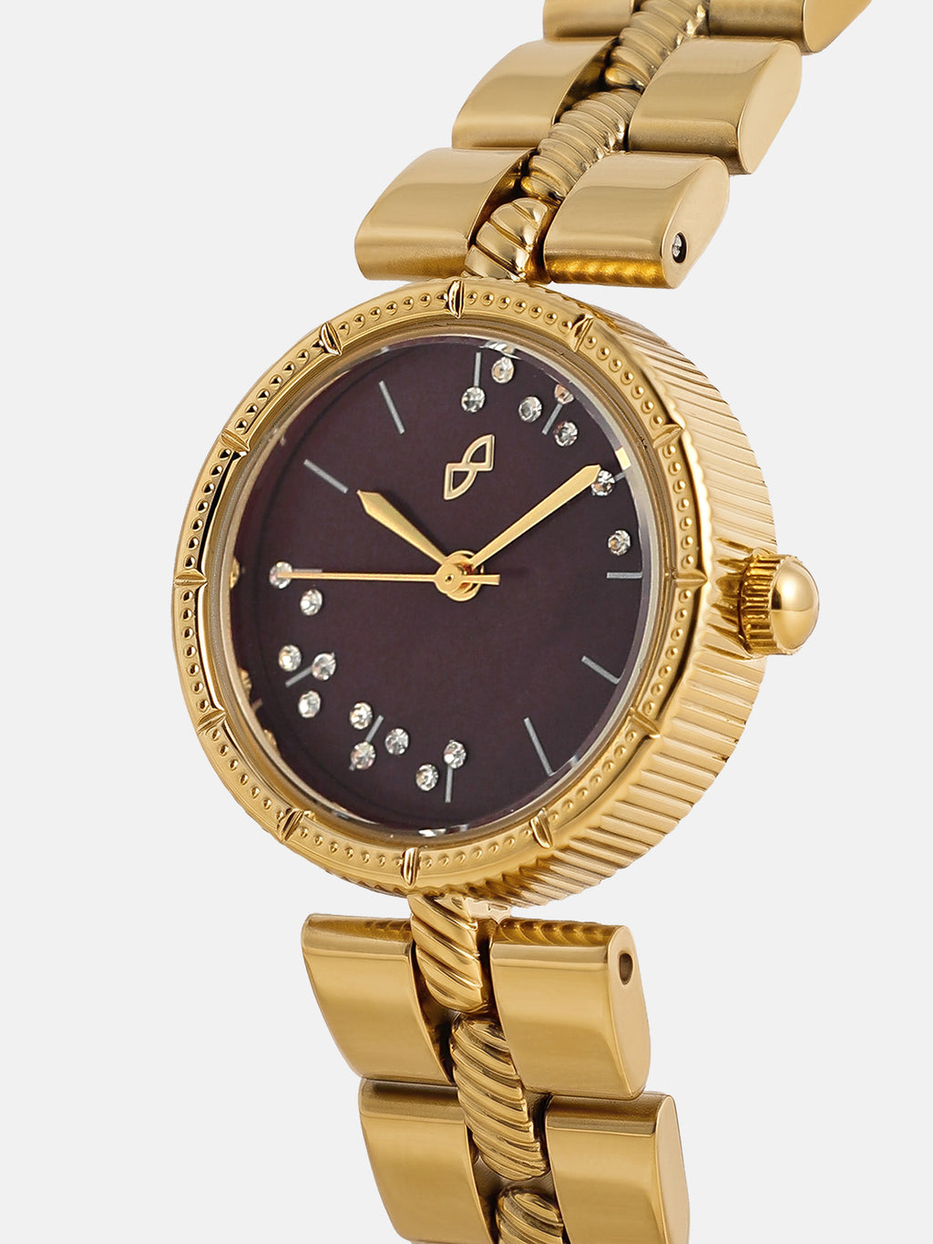 The Ruby Crystal Chain Watch - Gold