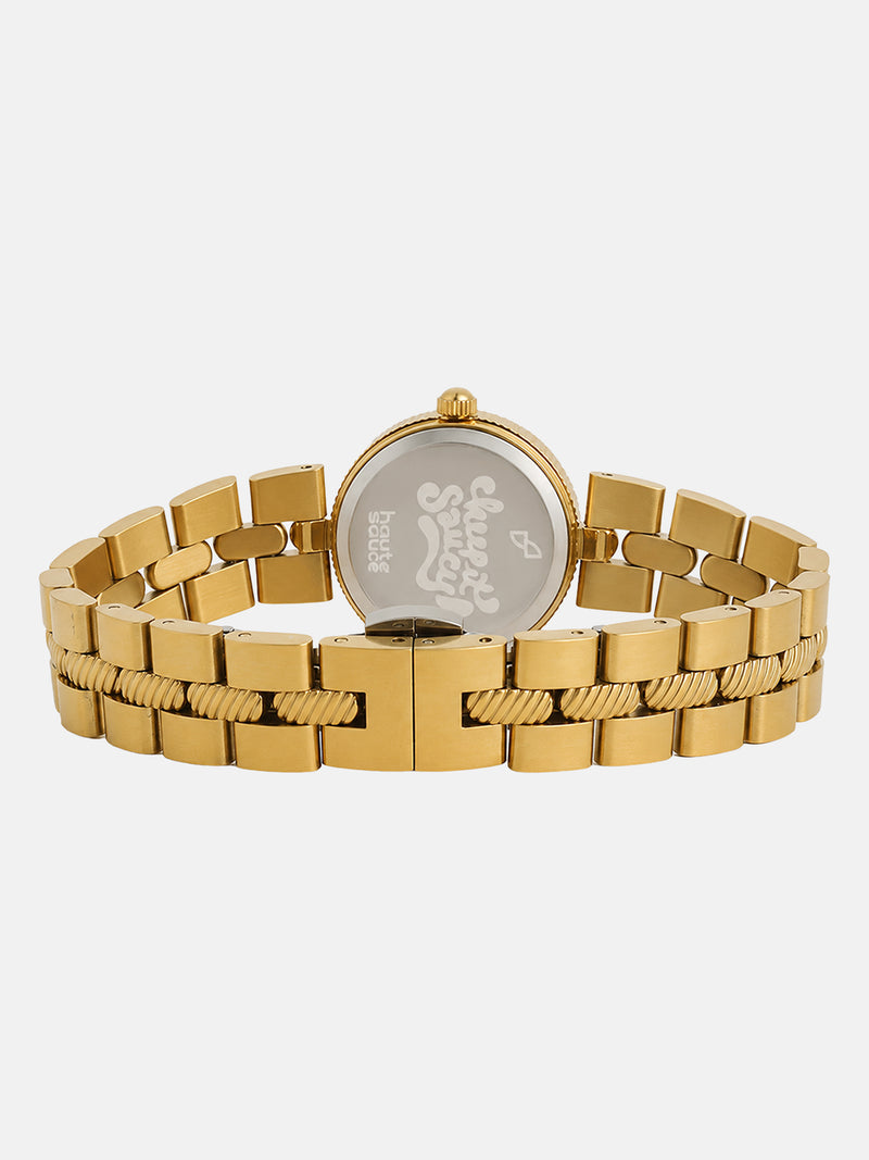 The Ruby Crystal Chain Watch - Gold