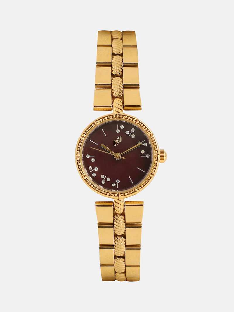 The Ruby Crystal Chain Watch - Gold