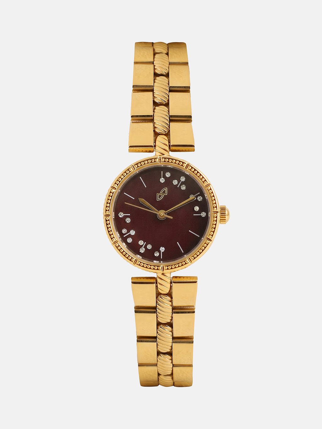 The Ruby Crystal Chain Watch - Gold