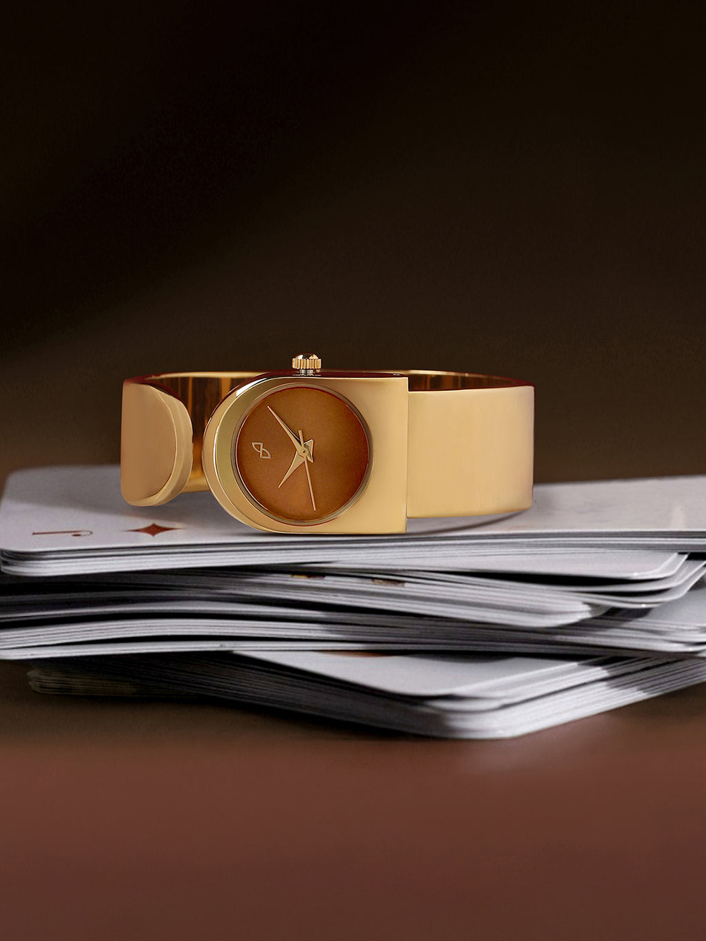 The Ruby Leather Watch - Vintage Gold