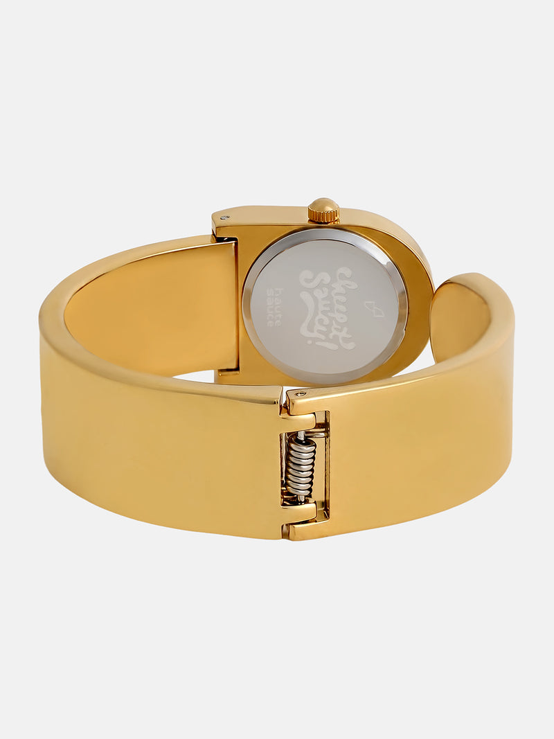 The Ruby Leather Watch - Vintage Gold
