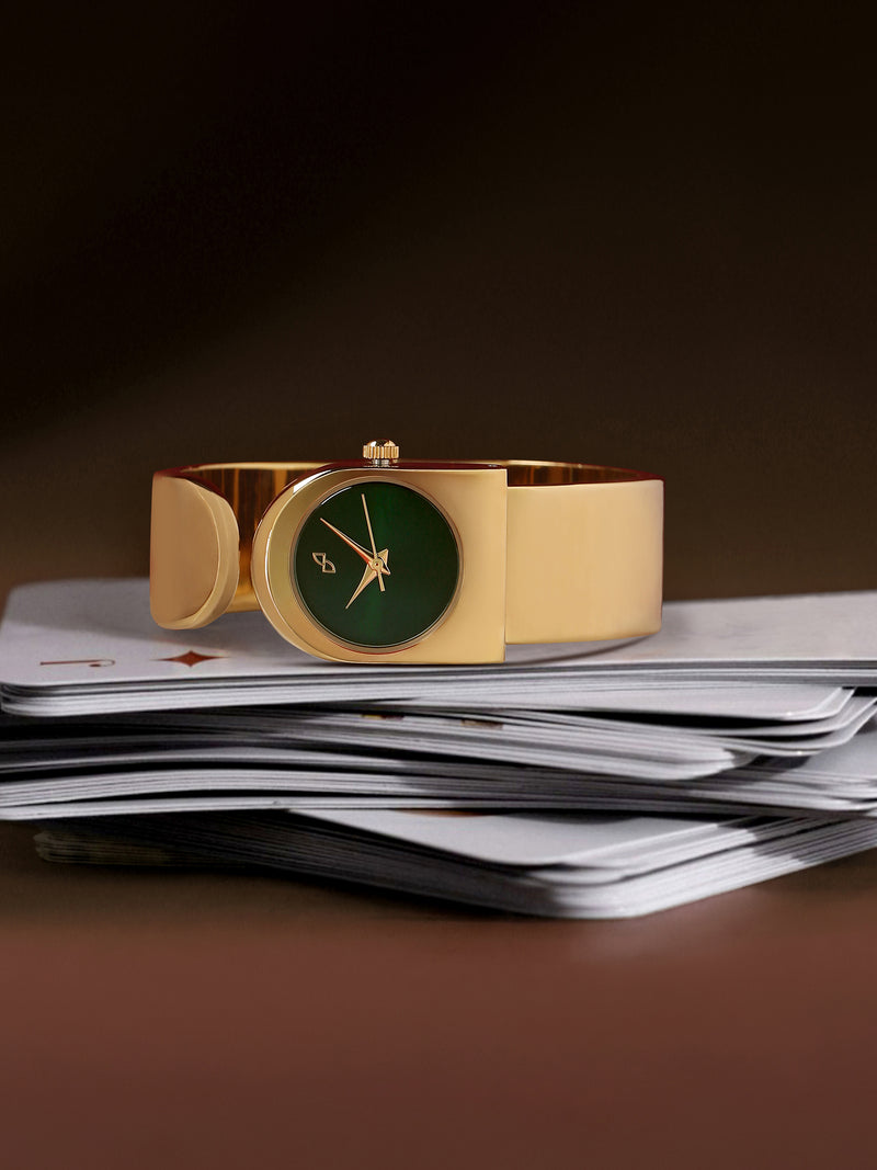 The Emerald Vintage Bracelet Watch - Gold