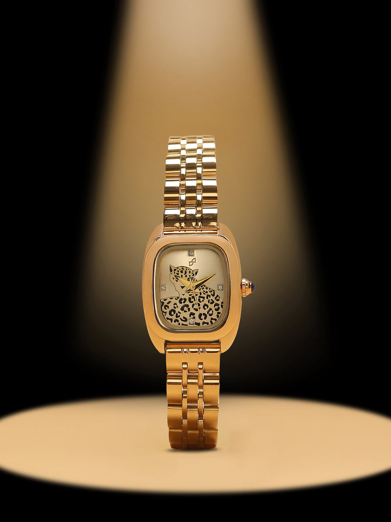 The Crystal Square Watch - Royal Gold