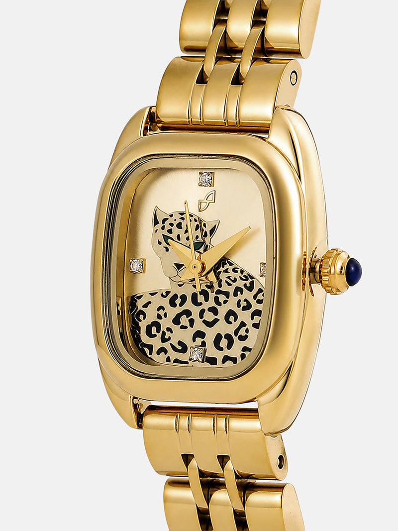 The Crystal Square Watch - Royal Gold