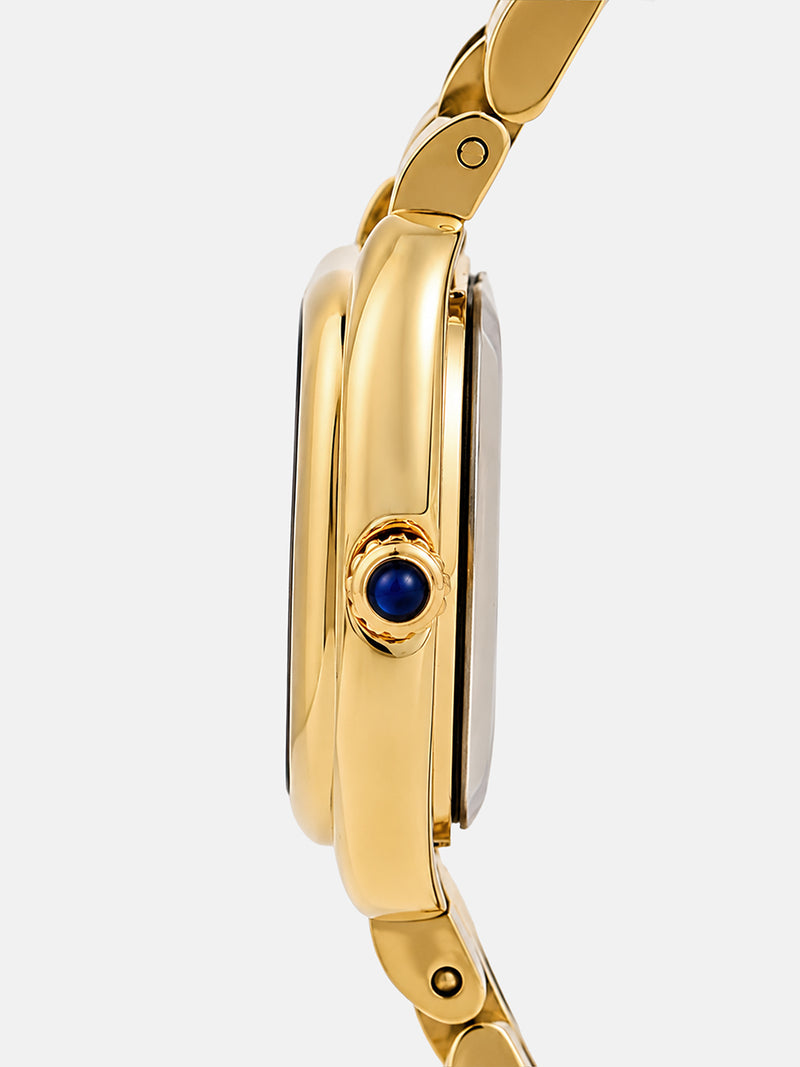 The Crystal Square Watch - Royal Gold