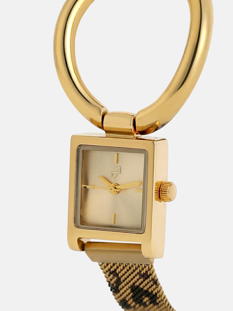 The Emerald Rectangular Bracelet Watch - Gold