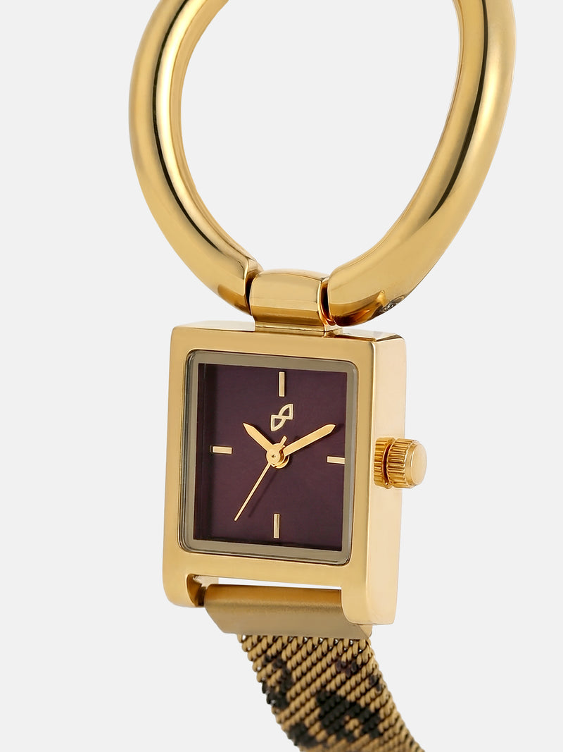 The Emerald Rectangular Bracelet Watch - Gold