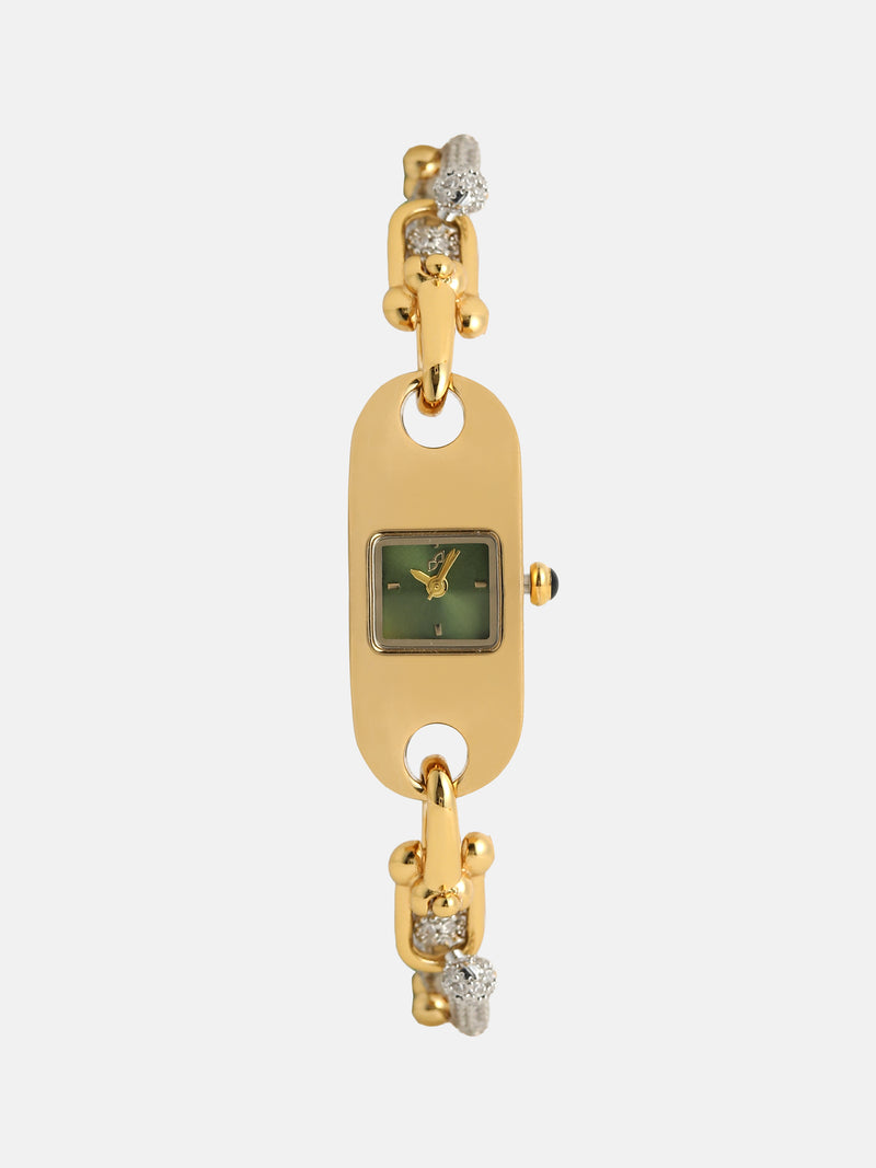 The Emerald Chain Link Watch - Gold