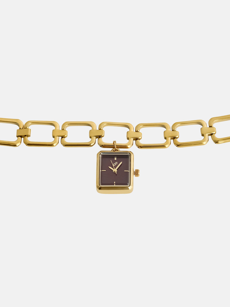 The Ruby Chain Link Watch - Gold