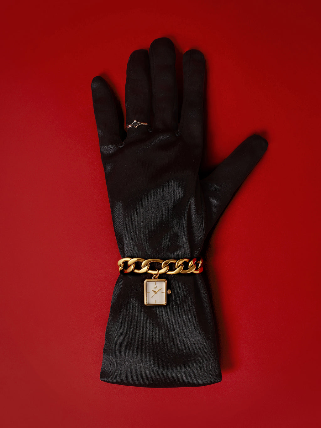 The Ivory Chain Link Watch - Gold