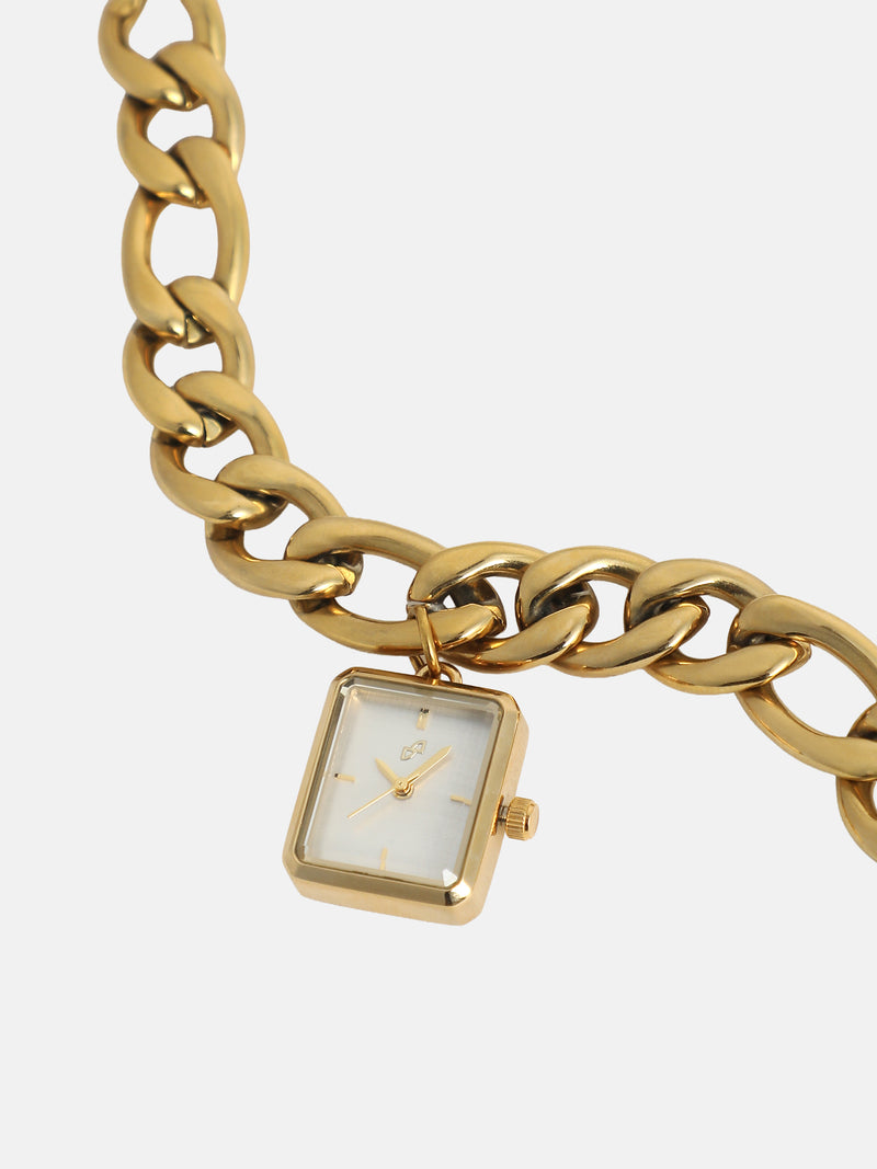 The Ivory Chain Link Watch - Gold