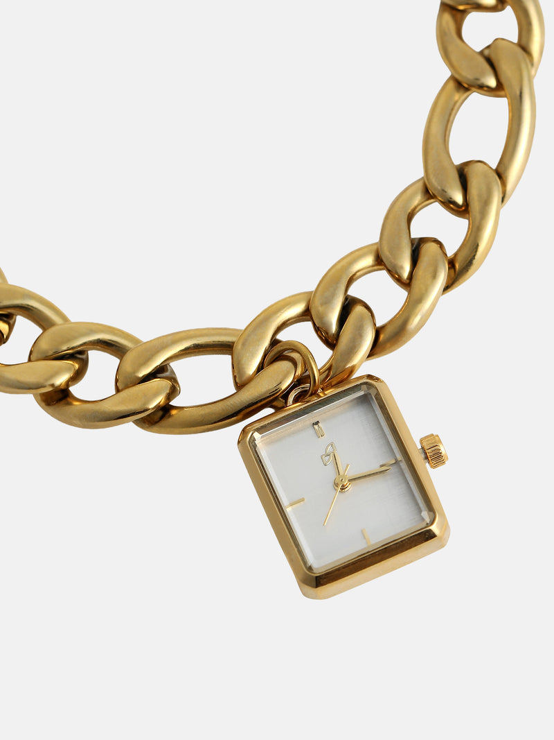 The Ivory Chain Link Watch - Gold