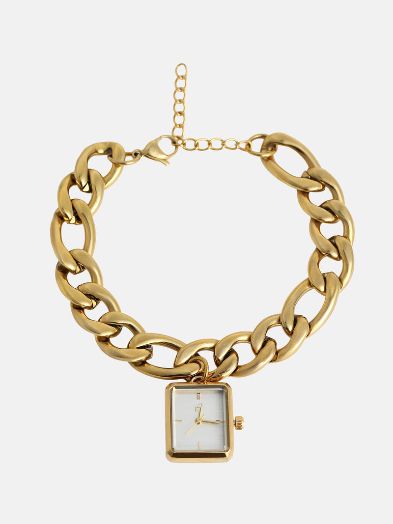 The Ivory Chain Link Watch - Gold