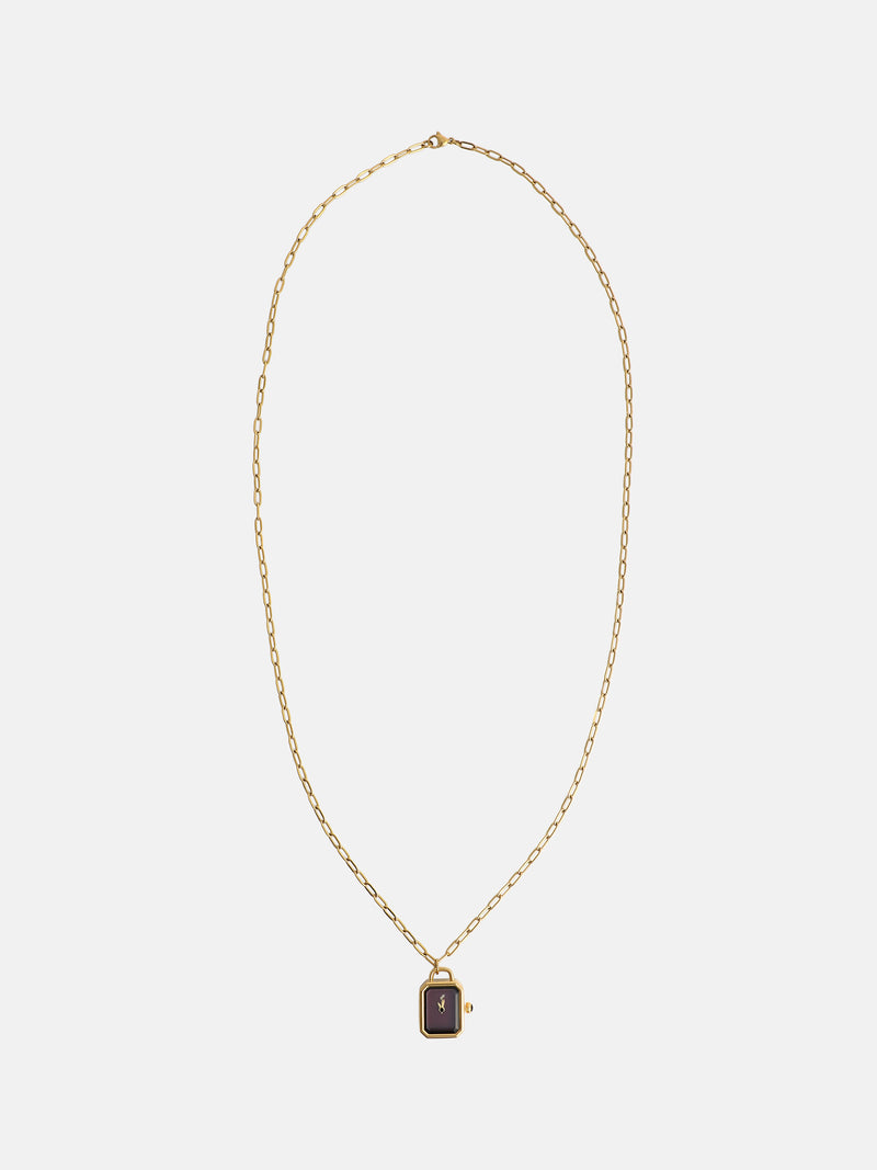 The Ruby Pendant Necklace Watch - Gold