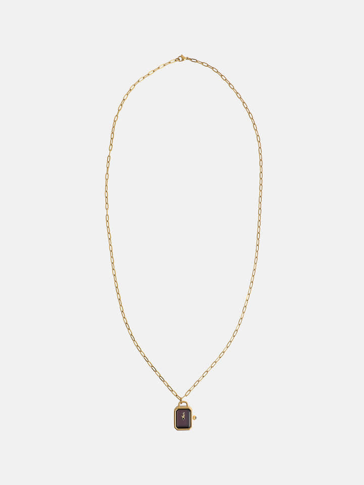 The Ruby Pendant Necklace Watch - Gold