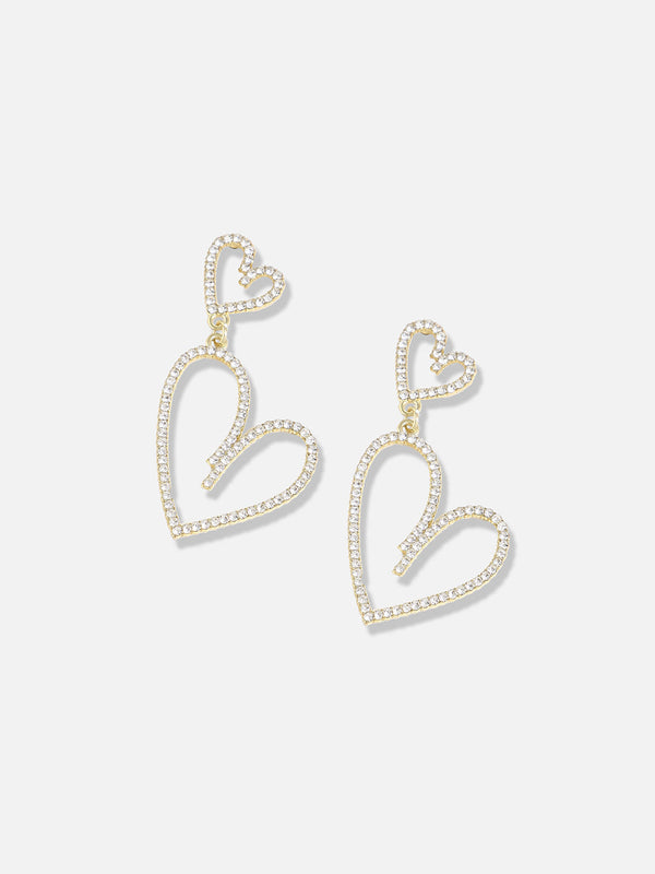 The Bling-Cuoer Drop Earrings - Crystal Silver