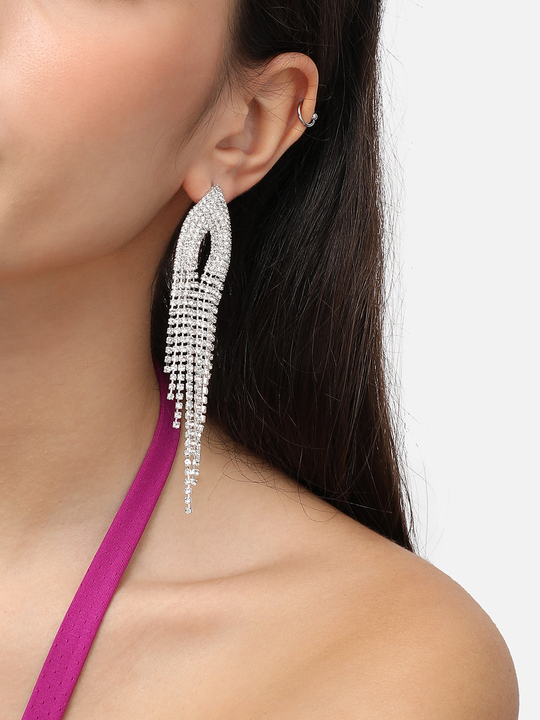 The Marquise-Bling Drop Earrings - Crystal Silver