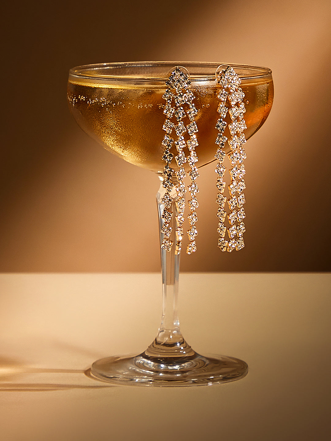 The Tassel-Bling Drop Earrings - Crystal Silver