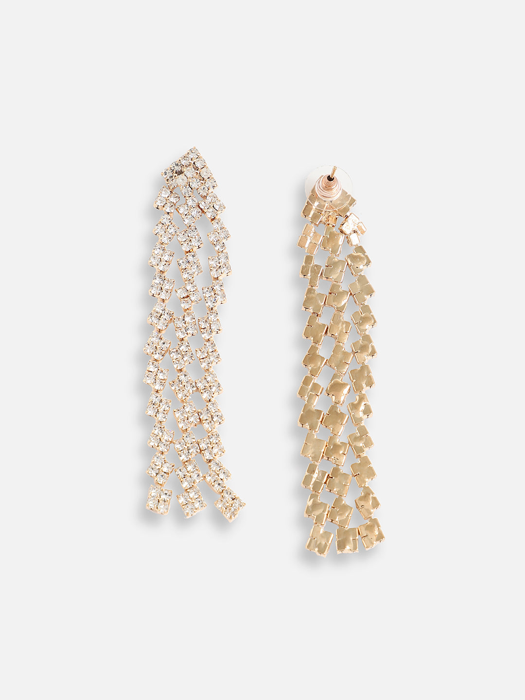 The Tassel-Bling Drop Earrings - Crystal Silver
