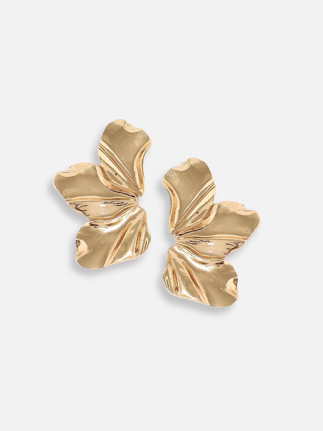 The Withered-Floral Statement Earrings - California Gold