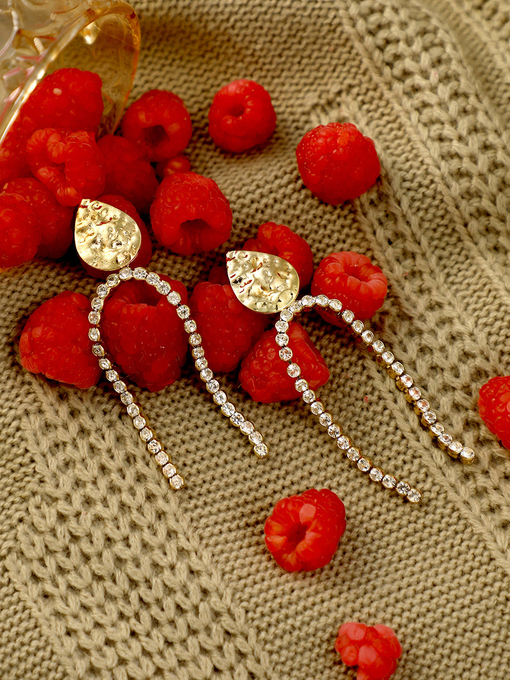 Women's Hammered-Arc Drop Earrings - California Gold