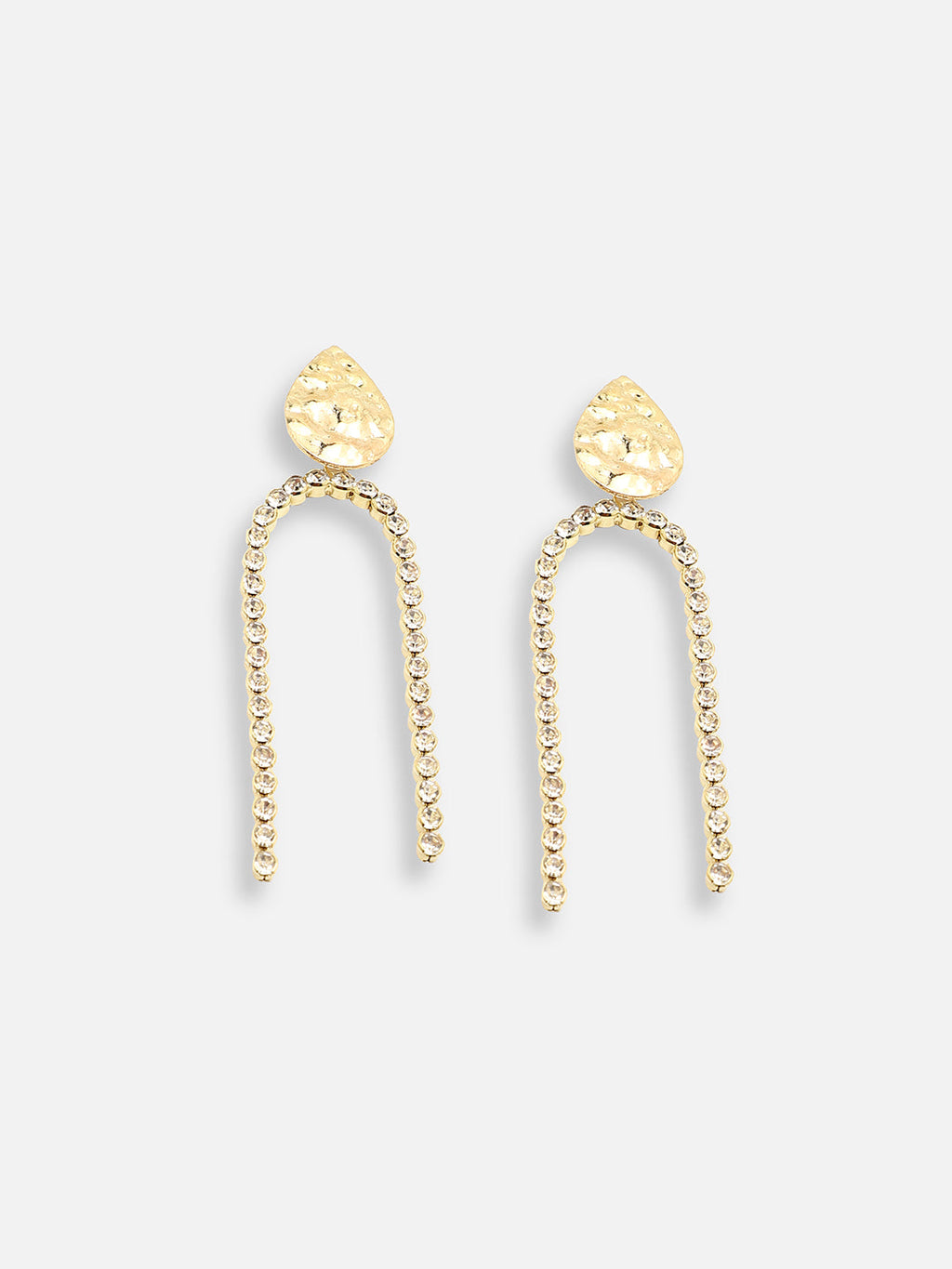 Women's Hammered-Arc Drop Earrings - California Gold