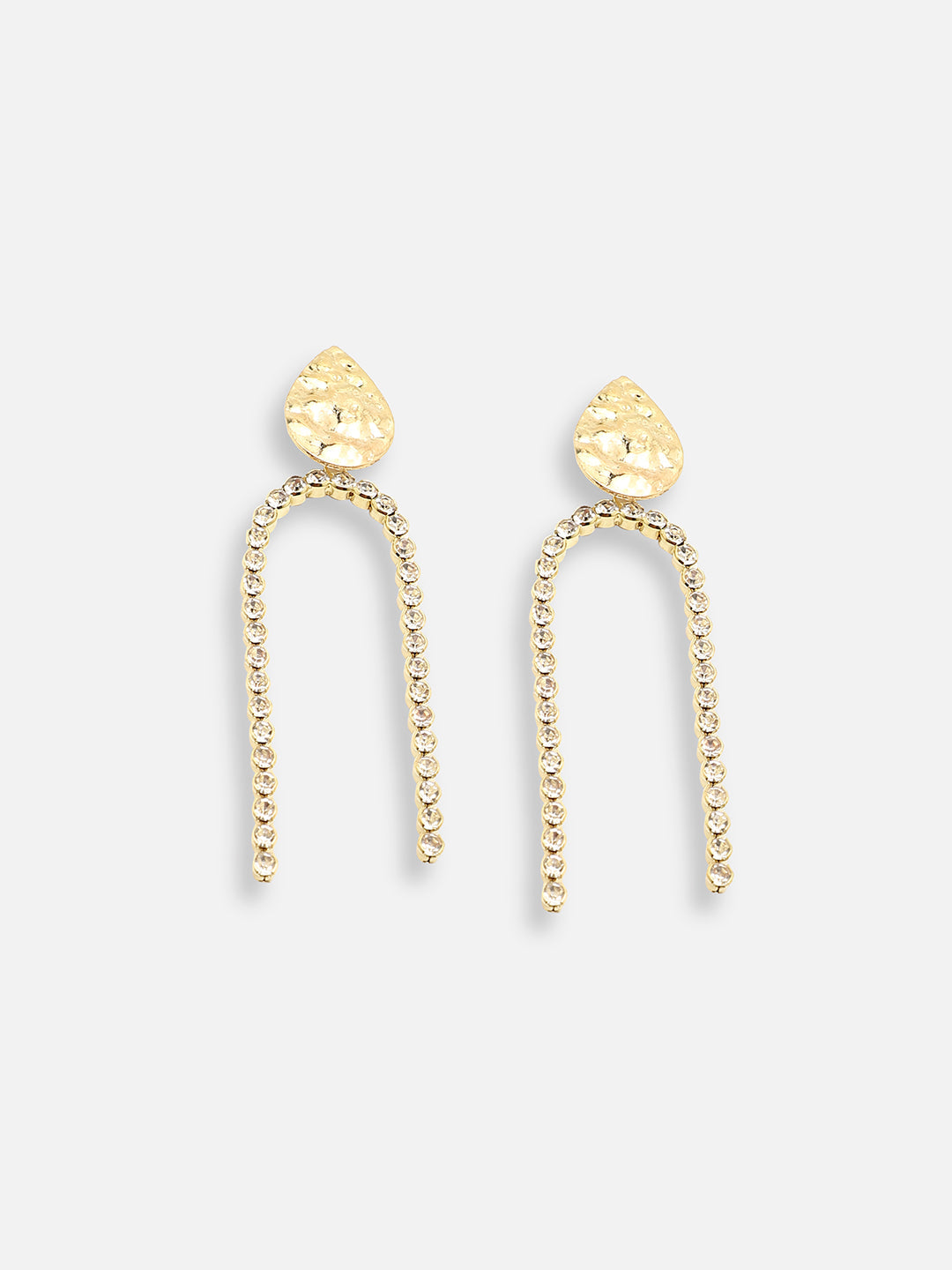Women's Hammered-Arc Drop Earrings - California Gold